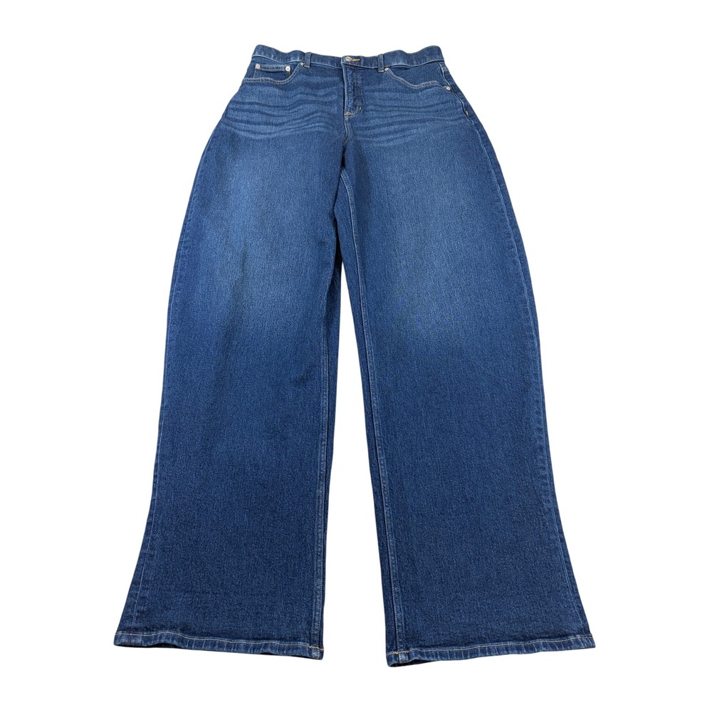 Spanx Wide Leg Jeans Medium Wash Blue Tummy Control High Rise XL Tall Long